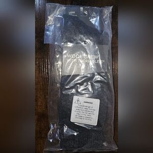 Wool Crew Socks with Thermolite - Black